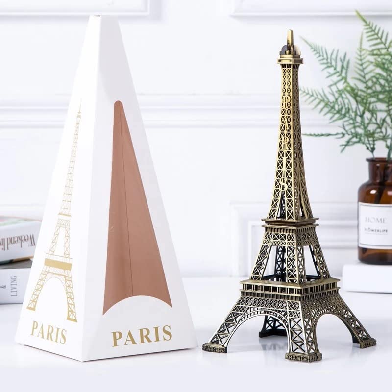 Synlark Paris World Famous Building Small Metal Eiffel Tower Antique Vintage Statue for Hwedding, Room,Office, Decorative Showpeice for Homedecor, Desk Decor, Gifts, Table Stand (Eiffel 18 cm)-image-14
