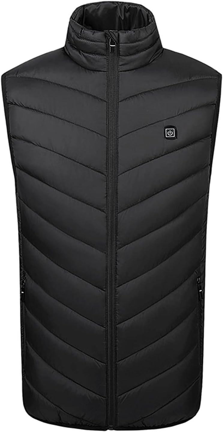TUGOXIE Mens Heated Vest Lightweight Heated Quilted Vest Solid Color