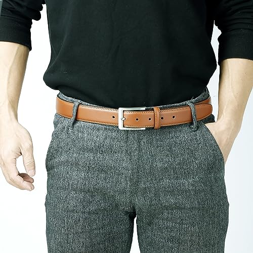 Image of XOUXOU Men's Casual Leather Jeans Belts Classic Work Business Dress Belt with Prong Buckle for Men