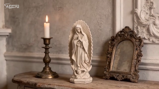 Estatua Virgen de Guadalupe de Resina 11.8 pulg miniatura 7