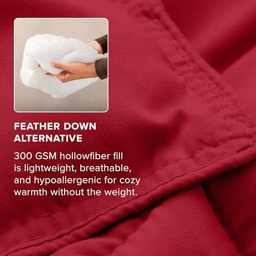 Image of Bare Home Comforter Set - Full Size - Goose Down Alternative - Ultra-Soft - Premium 1800 Series - All Season Warmth (Full, Red)
