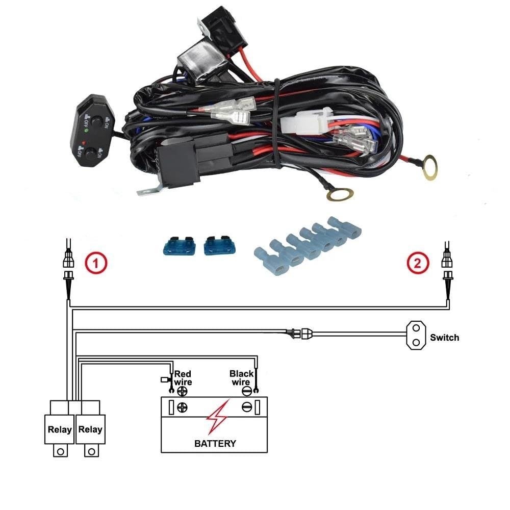 Kit De Faisceau Câblage Pour Interrupteur Voiture Câble 18 AWG 3 Mètres 2 Fils Modes (marche/arrêt) 12V Pour Feux Travail LED Tout-terrain