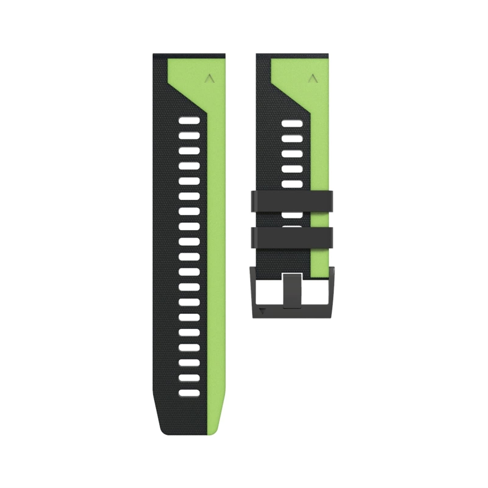 Bracelet 26mm Garmin Fenix 7X silicone Easyfit bicolore noir vert - 8