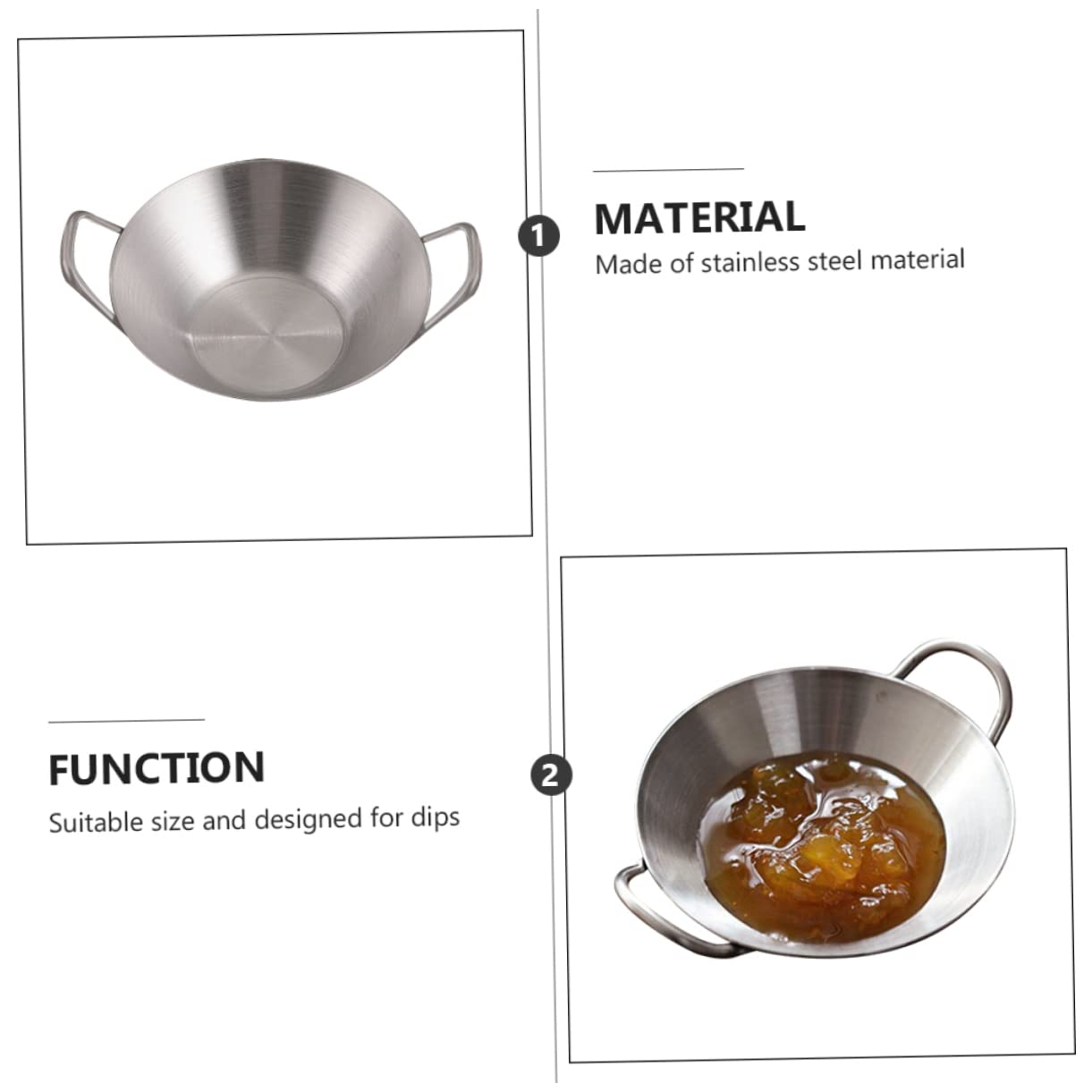 OUNONA Korean Style Stainless Steel Seasoning Dish Dipping Sauce Plate for Condiments Easy to Clean Tableware Lightweight for Home Restaurant Use