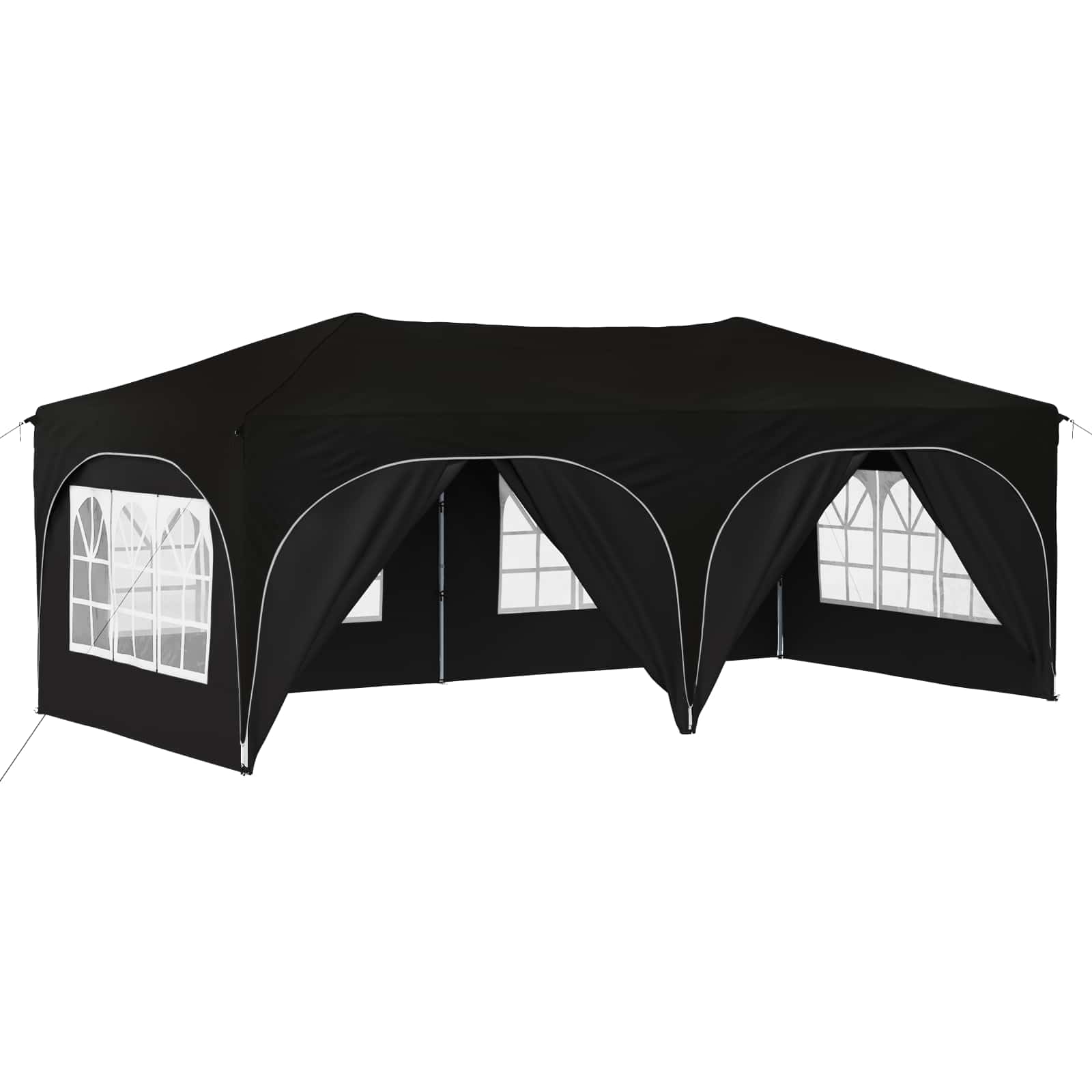 Carpa para fiestas (3 x 6 m, 6 laterales), color negro