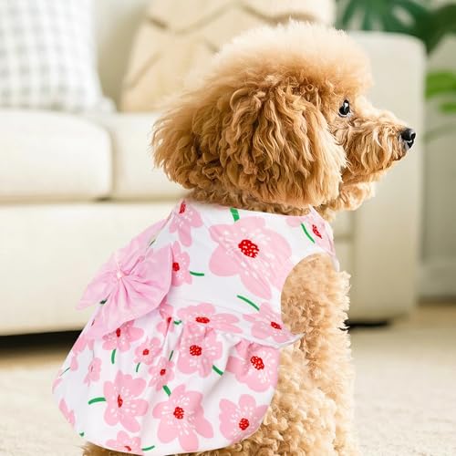 choyaxo Floral Dog Dress Cute Dog Skirt Pet Dress Summer Pet Clothes for Puppy Small Cats,S - Image 7