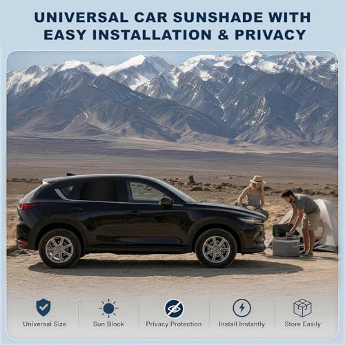 Image of ZATOOTO Magnetic Car Window Shade 2 Pack Car Shades for Rear Windows for Sleeping Car Privacy Curtain UV Block Window Shade, Universal Size for Vehicle Rear Window Shade for Baby