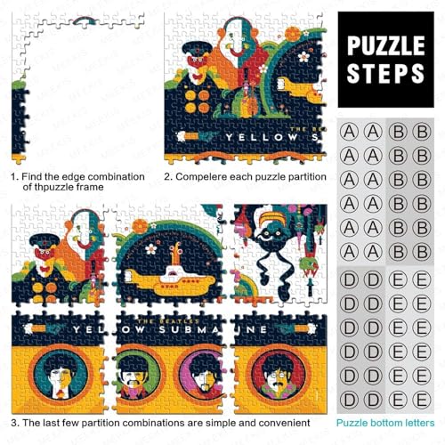 Puzzles 300 pièces Les Beatles Puzzle pour Adultes Puzzles en Bois Excellent Cadeau pour Les Adultes (40x28cm) - Les Beatles, Paul McCartney, John Lennon, RIngo Starr, George Harrison Puzzles 300 pièces Les Beatles Puzzle pour Adultes Puzzles en Bois Excellent Cadeau pour Les Adultes (40x28cm) – Image 6