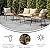 Flash Furniture Evin Boho 4 Piece Patio Conversation Set - Natural Rope Rattan - Cream All-Weather Cushions - Tempered Glass Top Coffee Table - Indoor/Outdoor