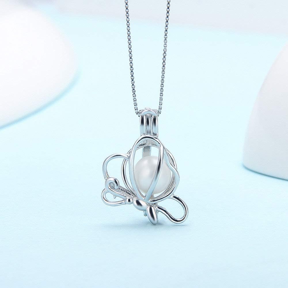 925 Sterling Silver Flying Butterfly Cage Pendants for Pearl, Cages for DIY Jewelry Making - Image 5