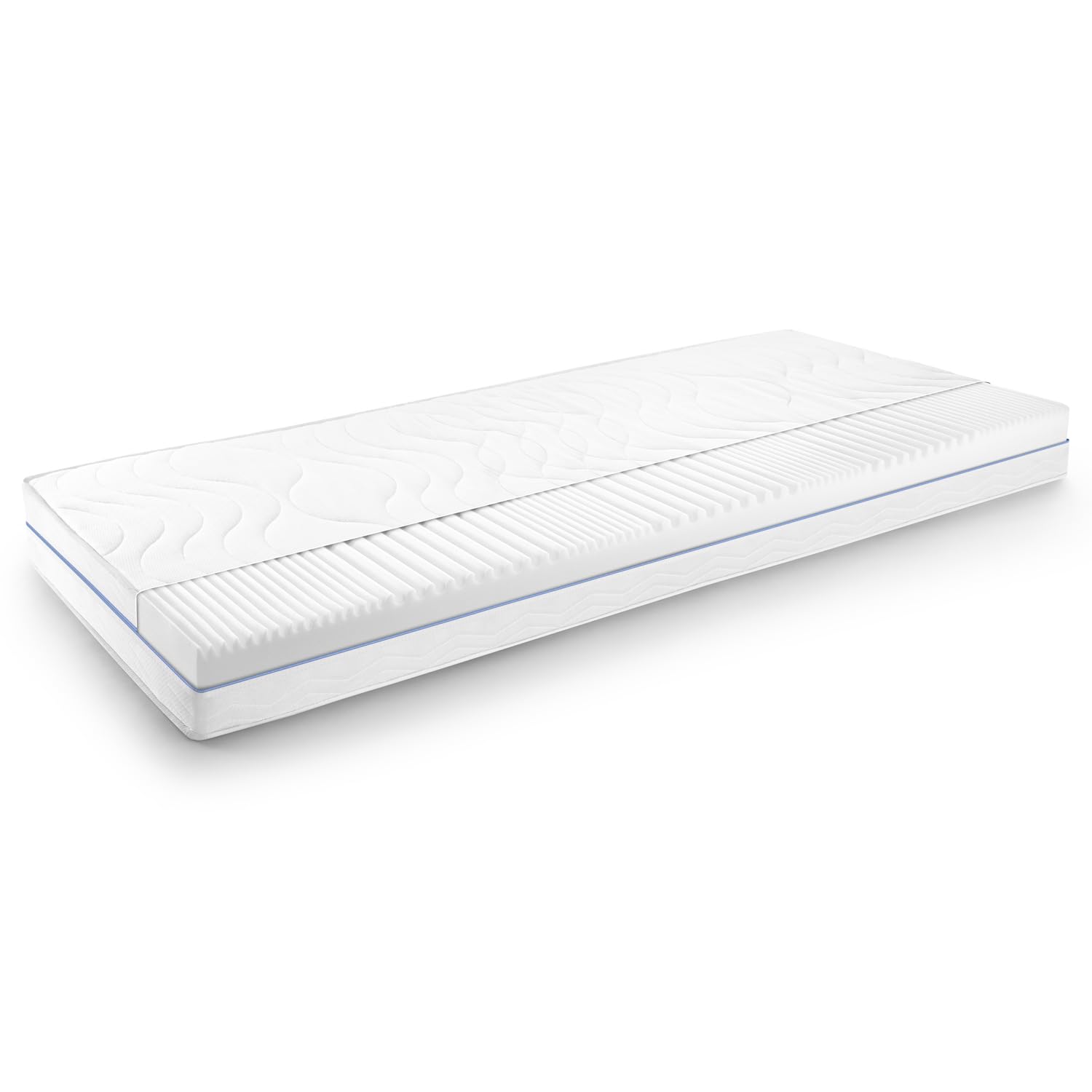 Supportho Premium Kaltschaummatratze, ergonomischer Kern, 80x200 cm, 18 cm Höhe, Härte H2/H3, Weiß