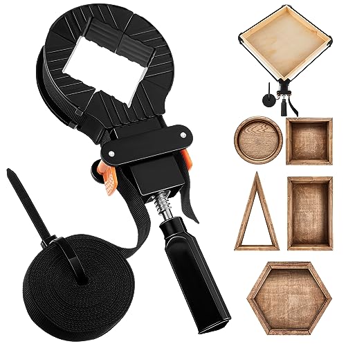 Image of Feekoon 13 FT Belt Band Strap Clamps for Woodworking, Quick Release Band Clamps with 4 Corner Claws, Thick and Sturdy Belt Clamp, Adjustable Picture Frame Clamp Tool(1 Pack)