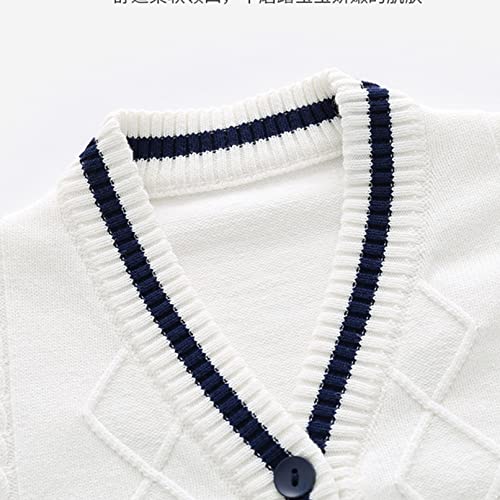 Little Kids Cotton Knit Cardigan Sweater Tops Button Down V Neck Sweatshirt School Uniform Outwear3