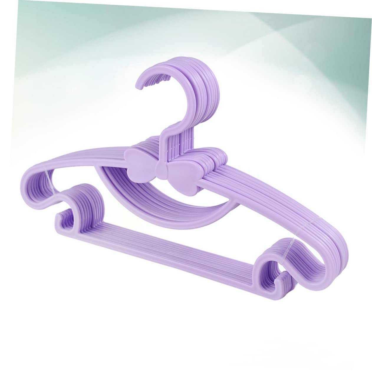 PRETYZOOM 10pcs Slip Hangers Plastic Coat Hook for Home Wardrobe Organization Cute Bow Design Purple for Clothes and Outfits