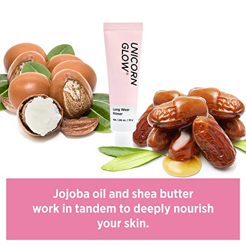 Unicorn Glow Long Wear Primer + Hydrating Collagen Foundation #5 Medium Buff [Golden Brown] - Great Value, Cruelty Free Make Up #TOP7