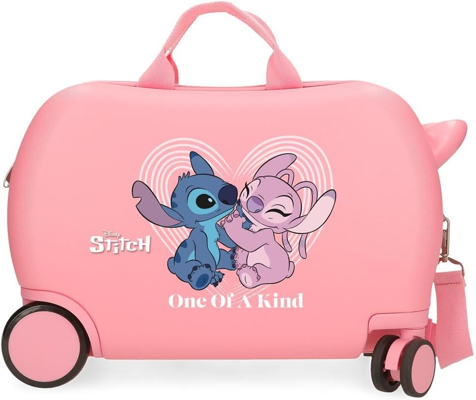 Joumma Stitch One of a Kind Children's Suitcase Pink 45x31x20cm Hard ABS 24.6L 1.8 kg 4 Wheels Hand Luggage, Pink, Children's Suitcase