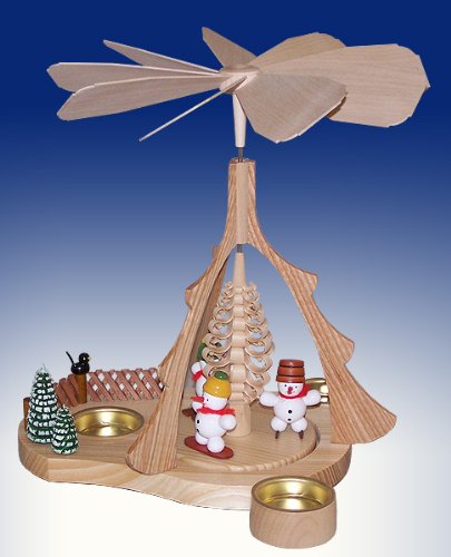 Rudolphs Schatzkiste La Pyramide de Pyramide de Table d'homme de Neige de Pyramide de Noël du thé Allume des Montagnes d'öre de 26cm Nouvelles