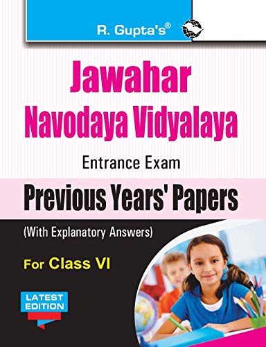 Jawahar Navodaya Vidyalaya (Jnv) Entrance Exam (Class Vi): Previous Years Papers (Solved)