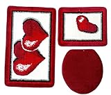 80 x50cm Badteppich, 50x40cm WC-Vorleger, WC-Deckel-Bezug