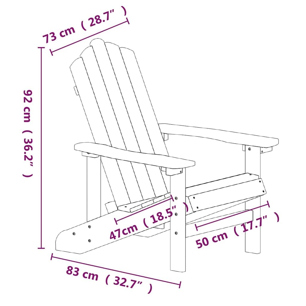 Adirondack krzesło ogrodowe HDPE białe