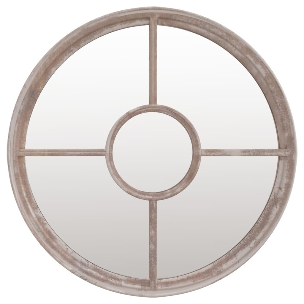 KGHFDVB Round Iron Mirror with Rust Effect, 60x4 cm Indoor Wall Mirror for Adding Light and Creating Focal Point
