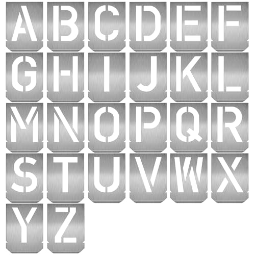 HAUTMEC Vintage Stencils Shop Stencil Advertising Stencilling Craft-Printing Reusable (Letter 2(50mm)-Aluminum)