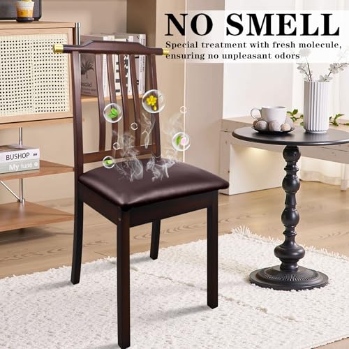 Image of Pu Leather Dining Chair Seat Covers Set of 8, Waterproof Kitchen Chair Covers Stretch Chair Cover for Kitchen /Dining Room /Hotel, Tasteless seat Covers for Chairs (Brown - 8 PCS)