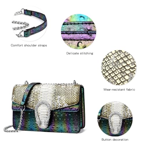 Eslcorri Satchel Purse and Crossbody Bags for Women, Leather Chain Vintage Evening Clutch Shoulder Handbags3