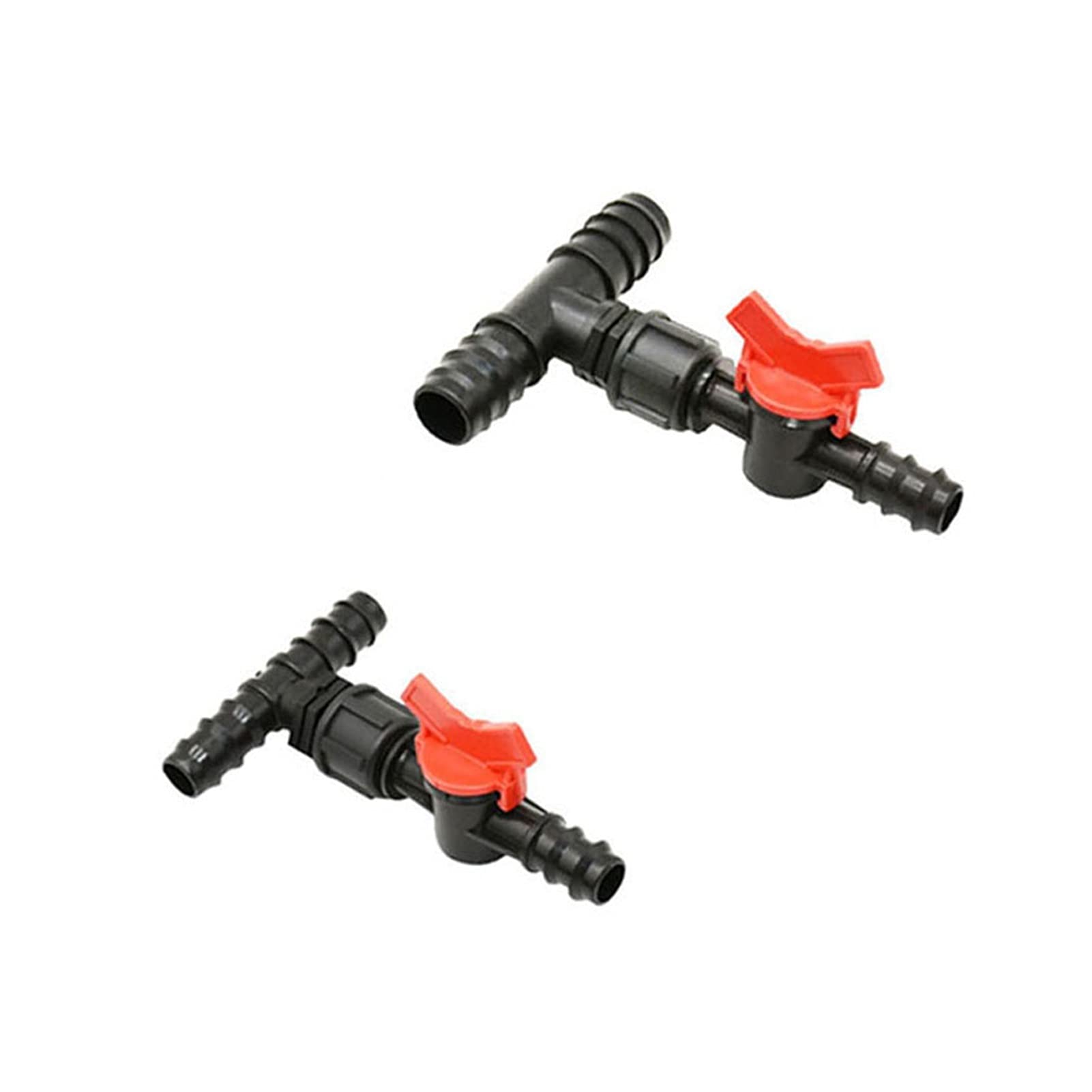 Utility Hose Butt Hose Connector Adapter 12Mm 16Mm 20Mm Pe Pipe Tee with Valve 1/2 3/4" Reducing Garden Faucet Hose Dispenser Drip Irrigation Adapter 1Pc/3I4 * 3I4