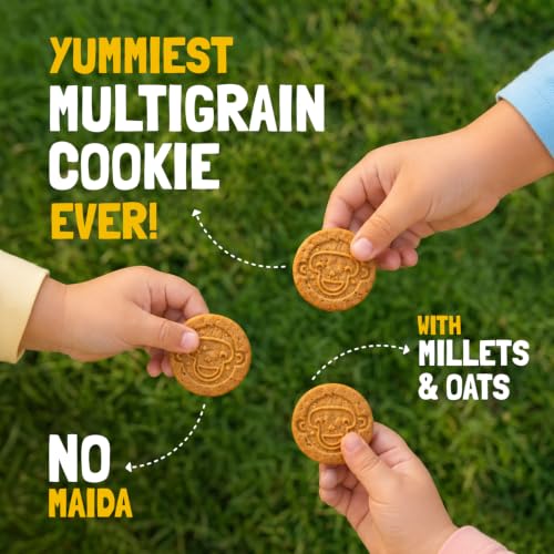 Image of Slurrp Farm Buy2Get1 Free Banana Oat Cookies | No Maida No Refined Sugar | Healthy Cookies Made With Multigrain | Perfect for Tiffins, Travel or Snack Time | Pack of 3 x 80g