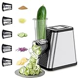 Gemüseschneider Elektrisch 5-in-1,Profi Gemüsehobel Edelstahl,Multi Gemüsehobel für Haus& Salat Zubereitung,500W Küchenreibe mit 5 Edelstahl-Klingen für Käse,Gemüse & Obst