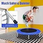 GYMAX Rebounder Trampoline for Adults, Mini Exercise Trampoline with Safety Pad, Foldable Rebounding Fitness Trampoline for Indoor/Outdoor, Small Workout Trampoline for Adults (Blue) - Image 3