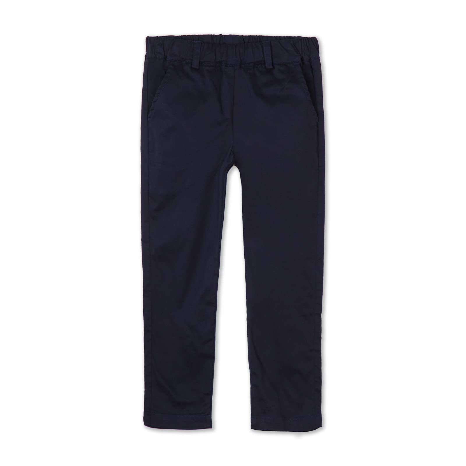 Mud Kingdom Pantalones Largos de Chino para Niños Pequeños Botones Ajustables de Color Sólido de Algodón para El Ocio Escolar y La Moda en Todas Las Estaciones 4-12 años