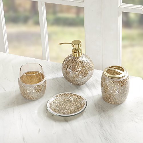 Madison Park Mosaic Bath Accessory Set, 4 Piece, Gold - image 3