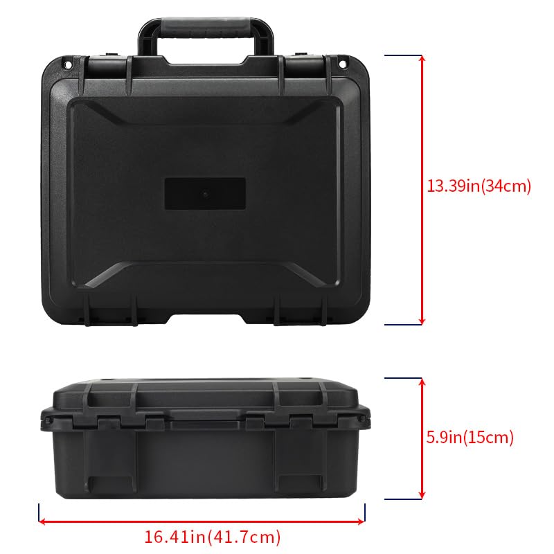 Funda rígida resistente de 16 x 13 x 6 pulgadas con inserto de espuma personalizable