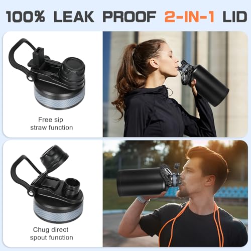 Image of GAZLEMHO 1 Gallon Water Bottle Insulated 128oz Stainless Steel Jug