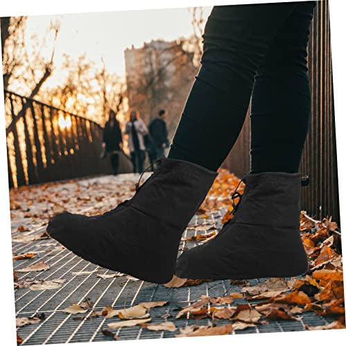 POPETPOP 1 par de cubiertas impermeables para zapatos de lluvia para hombre con suela antideslizante cómoda miniatura 5