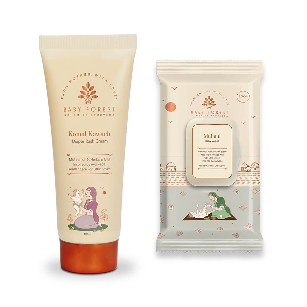 Baby Forest Komal Kawach Diaper Rash Cream- 100gm & Mulmul Baby Wipes- 72 Wipes | Holistic Baby Care Kit | Newborn baby products-image-26