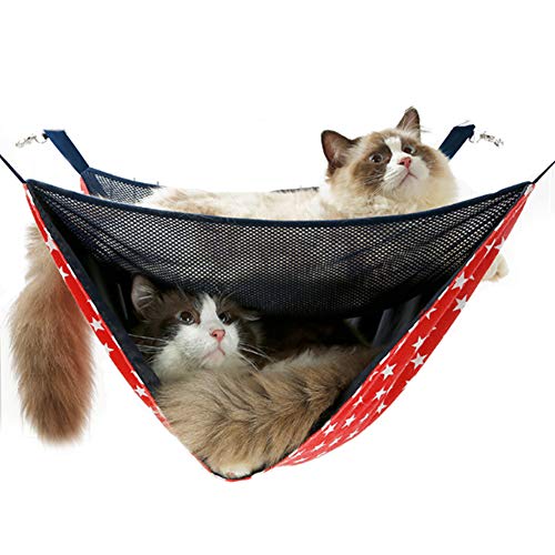 NACOCO 2 Level Comfortable Cat Hammock, Breathable Hanging Bed/nest for Kitten/Adult Cats, Double