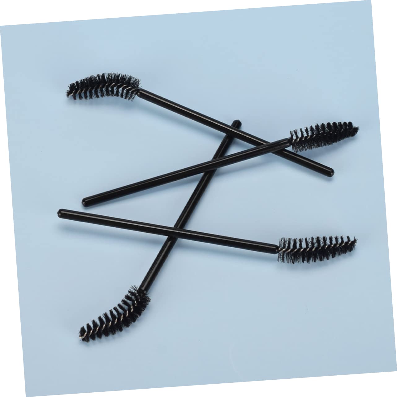 FOYTOKI 50pcs Disposable Mascara Brush Curved Eyebrow Makeup Applicators Brow Spoolies for Eyebrows