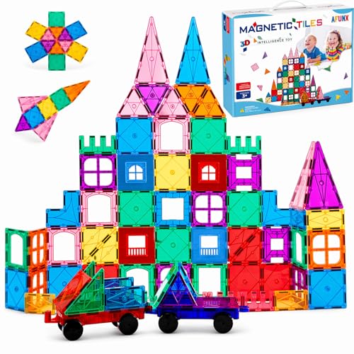 AFUNX Magnetic Tiles,102PCS Magnetic Building Blocks 3D...