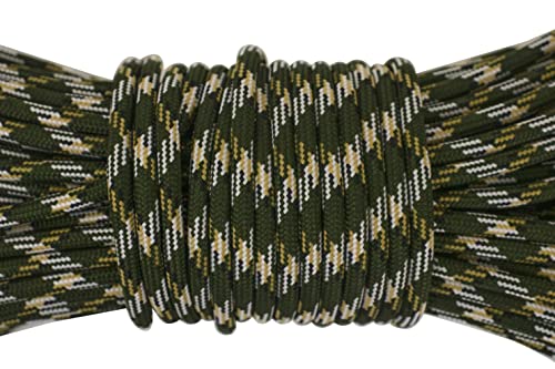 Image of 550 para Cord Parachute Survival Cord Rope Spec Type III 7 Strand Paracord Rope, Military Grade Nylon 4mm Diameter (Mgreen Camo, 30)