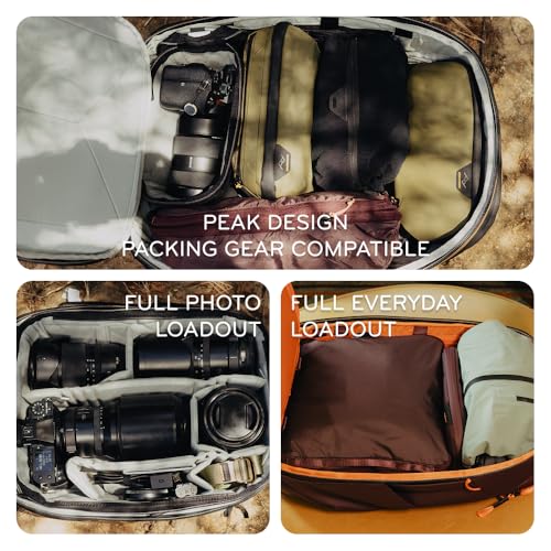 Image of Peak Design Travel Backpack 30L, Eclipse, Expandable 27-33L Design, Rear and Top Access, Weatherproof Shell, Laptop Sleeve, Ideal for Travel or Everyday Carry, Versatile Backpack for Men and Women