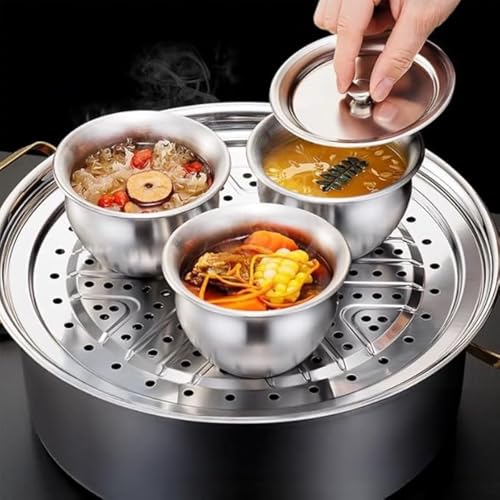 Tazón de acero inoxidable 304 con tapa para cocina miniatura 4