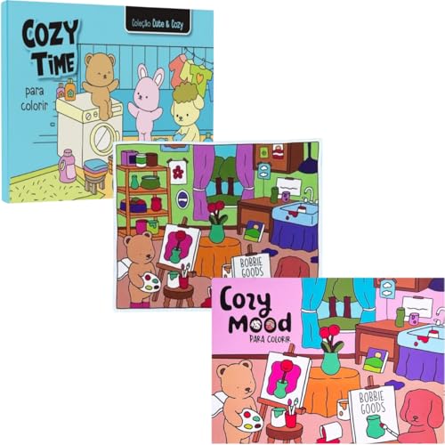 Kit 3 Livros de Colorir | Cozy Mood & Cozy Time & Cozy Dreams