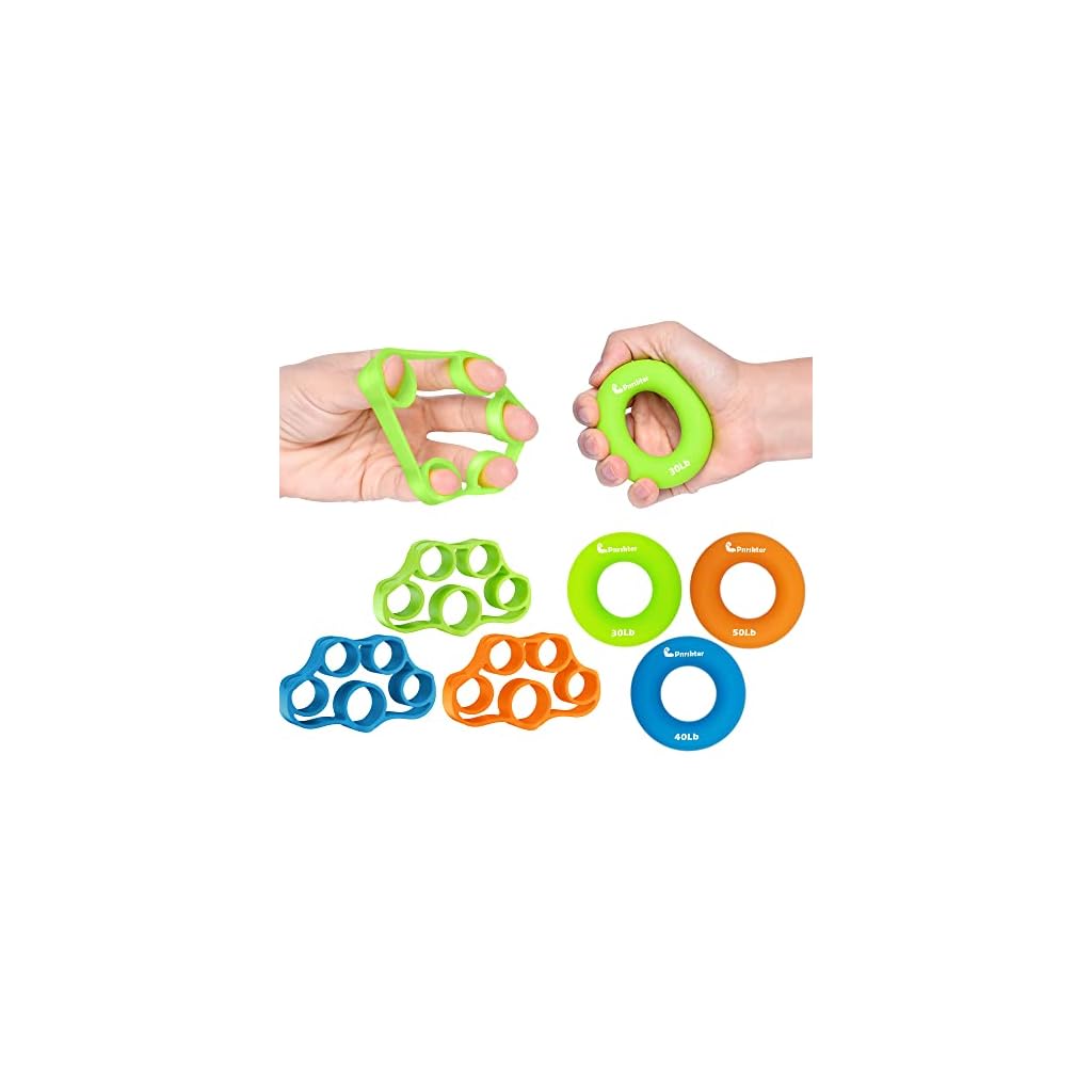 Hand-Grip-Strengthener-Finger-Exerciser-Grip-Strength-Trainer-6-PCS-NEW-MATERIAL-Forearm-grip-workout-Finger-Stretcher-Relieve-Wrist-Thumb-Pain-Carpal-tunnel-Great-for-Rock-Climbing-and-More