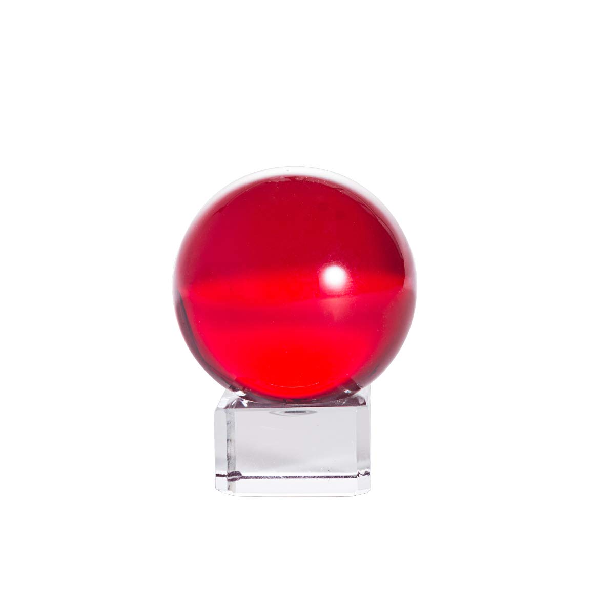 LONGWIN 50mm 1.97" K9 Crystal Ball Sphere Solid Color Photography Props Show Stone Venue Decorations Red