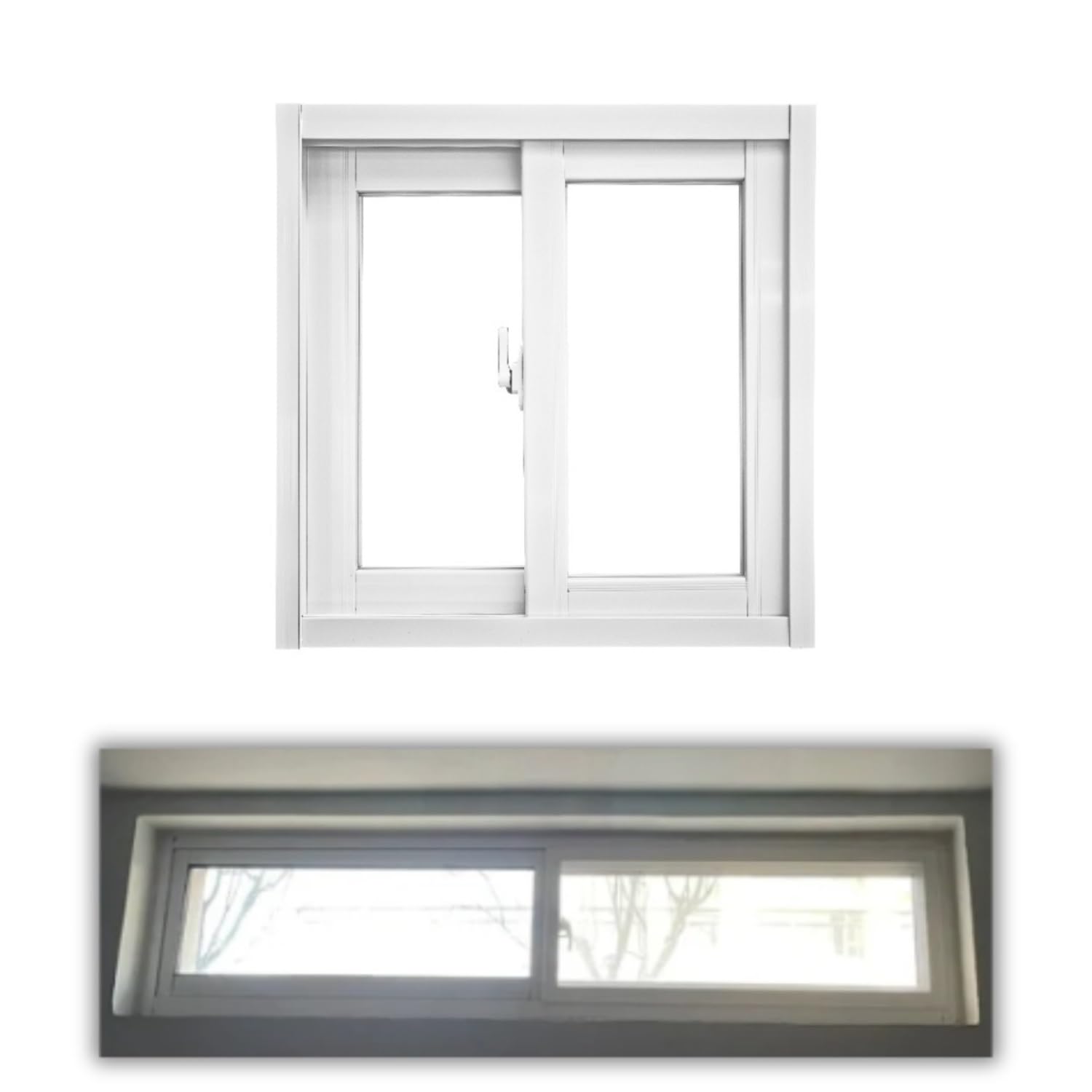 Generico Finestre Scorrevoli 30 40 50 60 70 80 90 100 110 120cm Finestre Scorrevoli in Vinile con Zanzariera Rimovibile, Vetro Temperato per Cantina, Pollaio, Bagno(WxH 70x30cm)