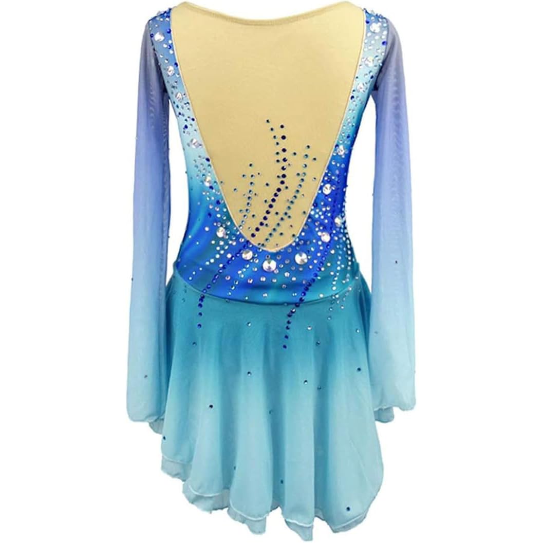 Vestito da Pattinaggio Artistico per Bambine Gonna da Pattinaggio su Ghiaccio Professionale Abiti da Pattinaggio A Rotelle Body da Ginnastica Artistica Alta Elasticità