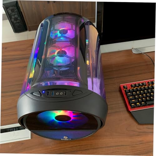 BESPORTBLE Gabinete Circular Modificado con Enfriamiento RGB por Agua y Panel Lateral Panorámico, Negro – Chasis para PC Gamer y Oficina Compatible con Construcciones Personalizadas miniatura 3